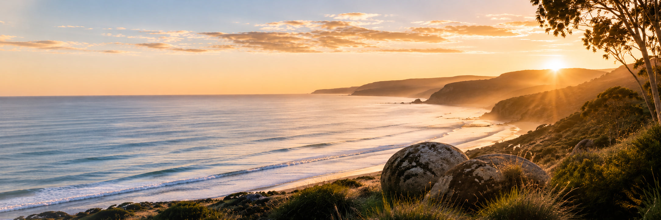 Australian coastline at sunrise
